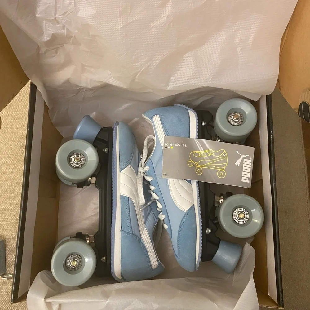 Vintage NWB Women Light Blue Retro Puma Sneaker Roller Skates Size 7 - Picture 8 of 16